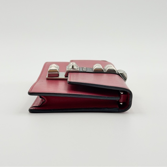 PRADA CITY CALF LEATHER ELEKTRA WALLET ON CHAIN – RED - Picture 4 of 11